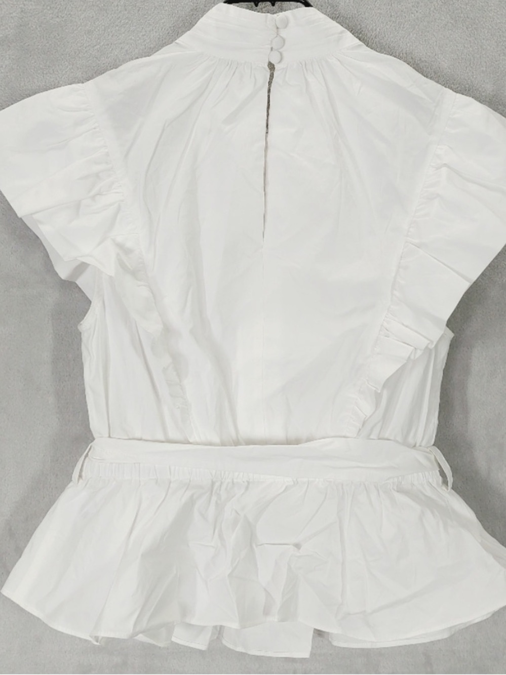 Derek Lam 10 Crosby Brynn Ruffle Wrap White Top Size 6 Like New Elevated Basic - Picture 9 of 16